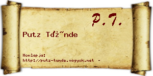 Putz Tünde névjegykártya