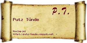 Putz Tünde névjegykártya